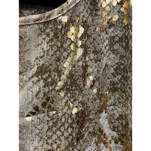 Solitaire Swim Sheer Cover-up‎ Dress Womens Small Snake Animal Print Gold - Picture 6 of 7